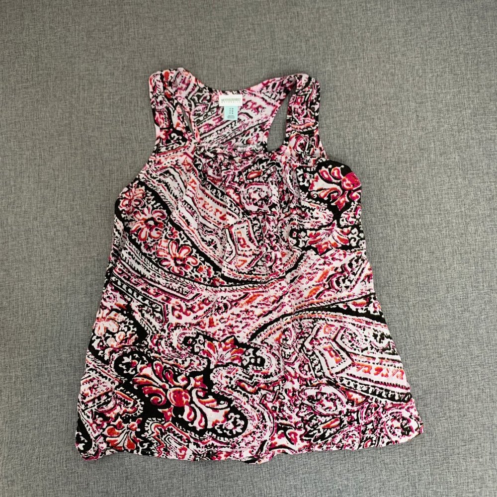 Motherhood Maternity Lightweight Top Sleeveless Racerback Medium Black‎ White